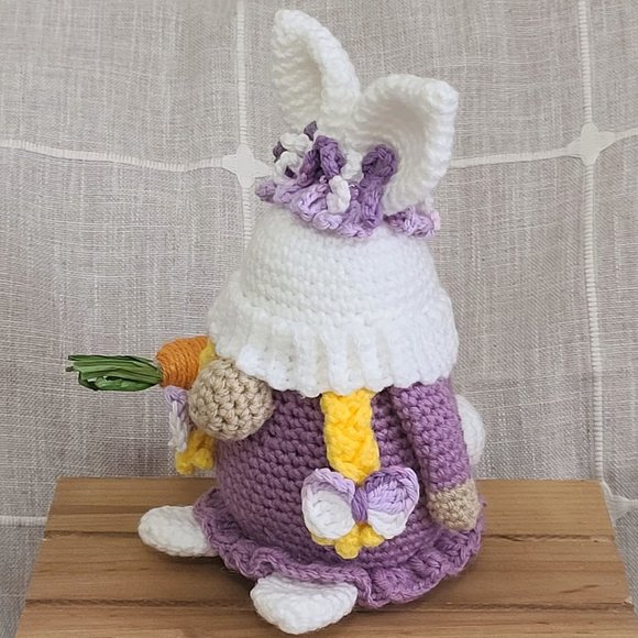 Handmade Crochet Bunny Rabbit Gnome Easter Gnome - Picture 2 of 6